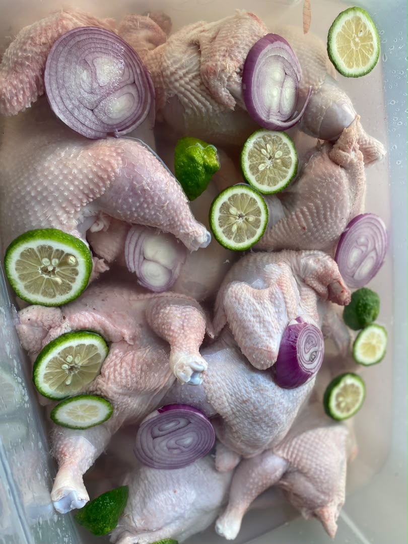 Dressed chickens prepared for kitchen at Kaptai Farms